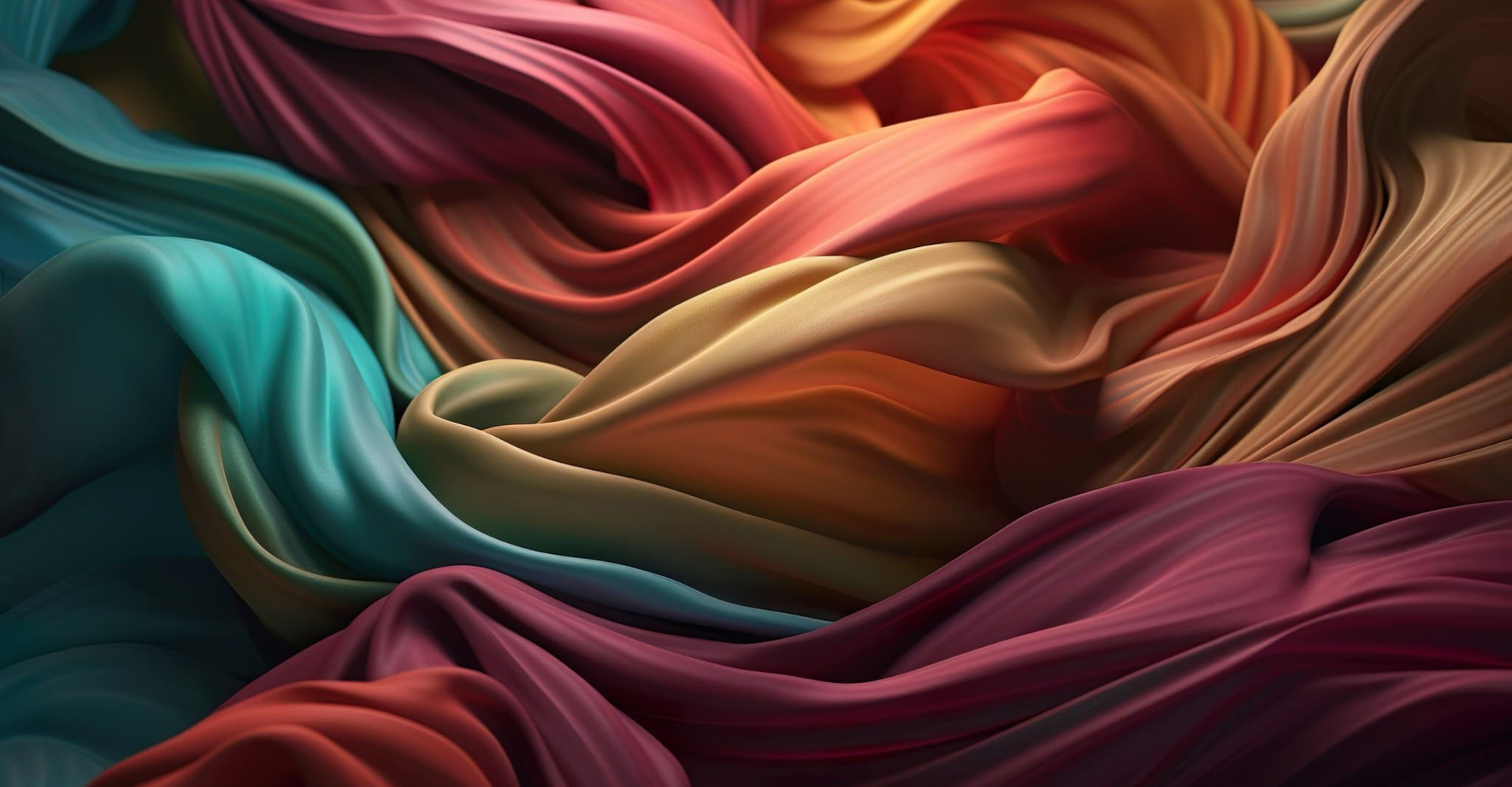 Immagine di tessuti colorati intrecciati.