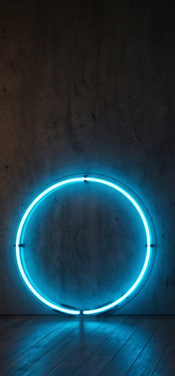 Immagine di un cerchio blu su sfondo nero.